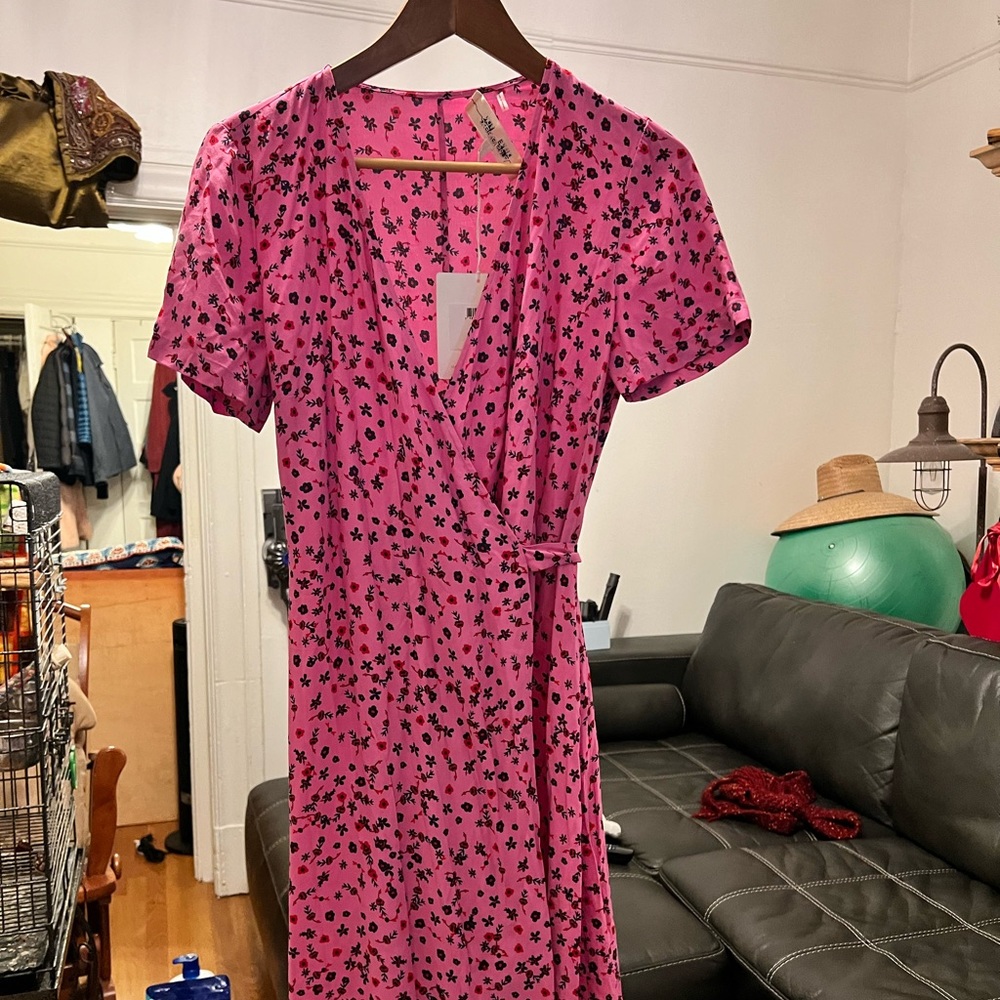 Diane Von Furstenberg Pink and Black Mini Dress